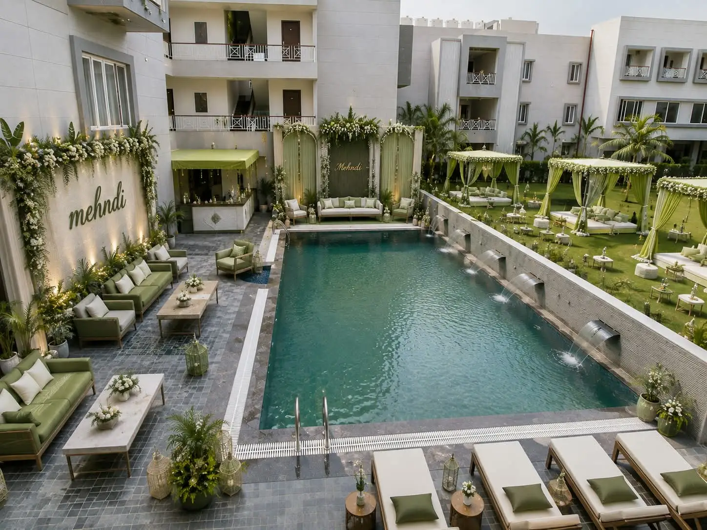 Savanna Retreat by Nuva Stayz — Poolside event setting