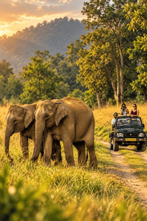 Illustrative Corbett-region photography for the Durga Devi safari guide